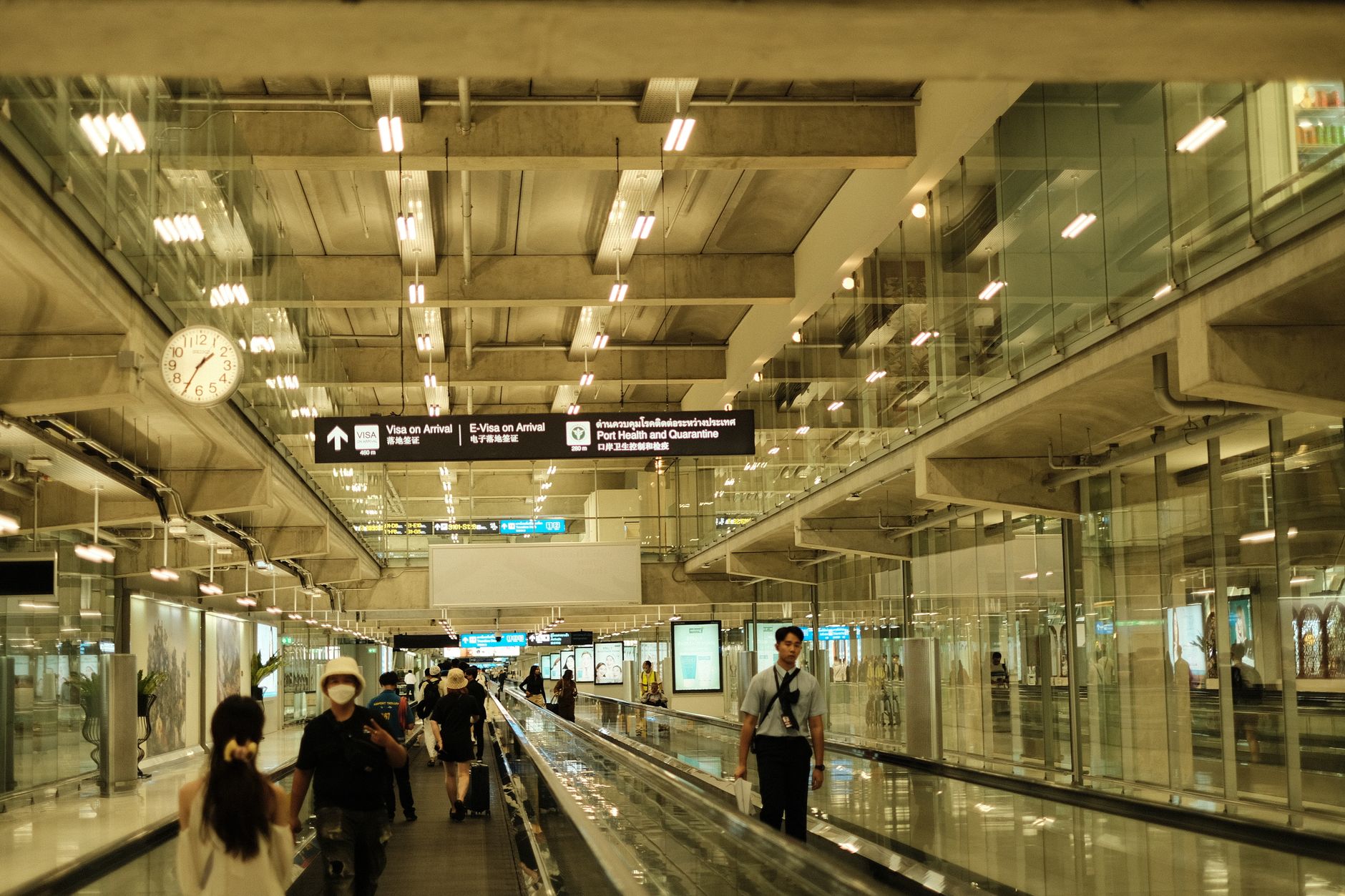 Interior of an airport showing the visa fast-track counter for medical patients.