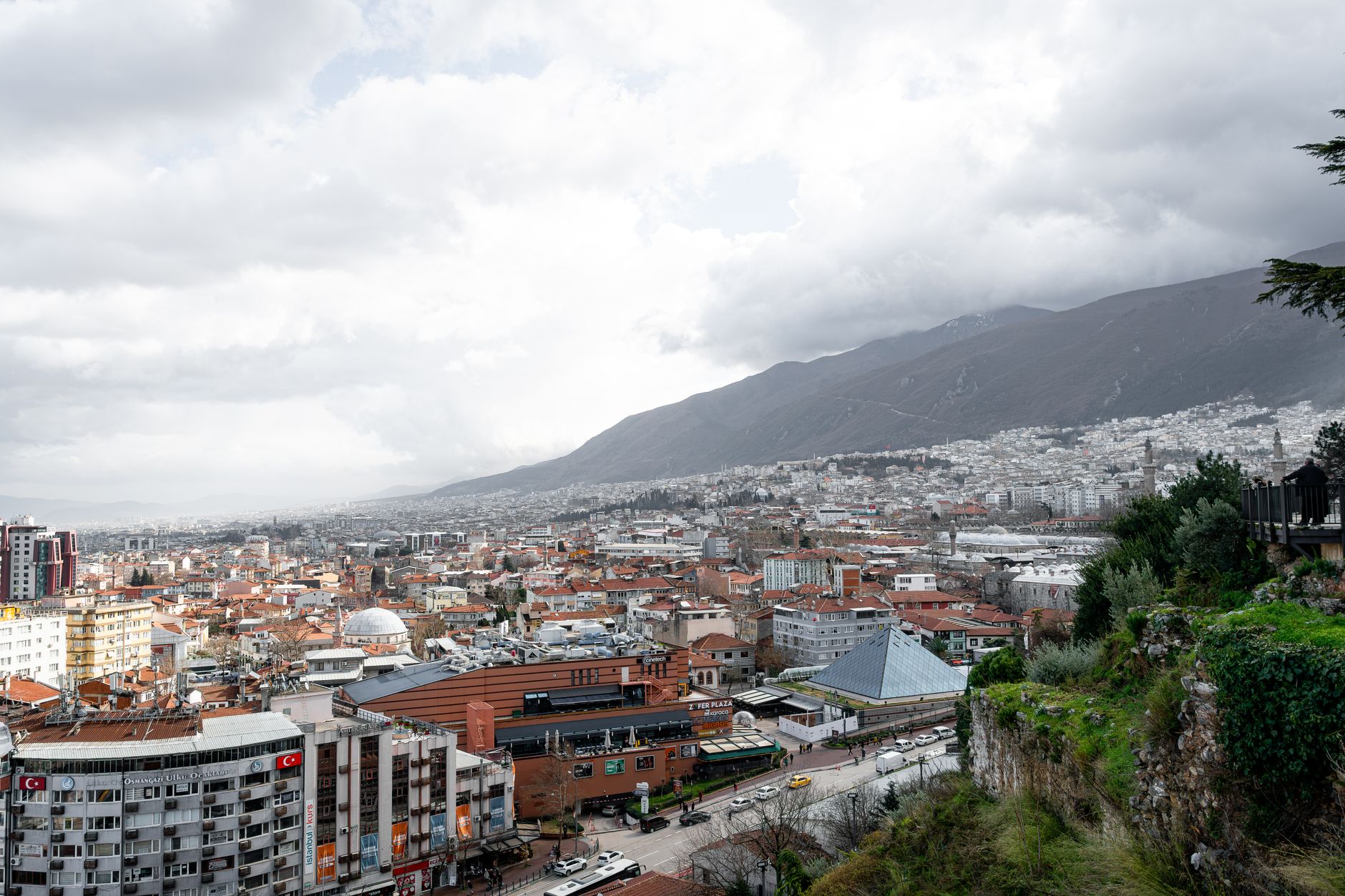A panoramic view of Bursa showcasing urban development and services.