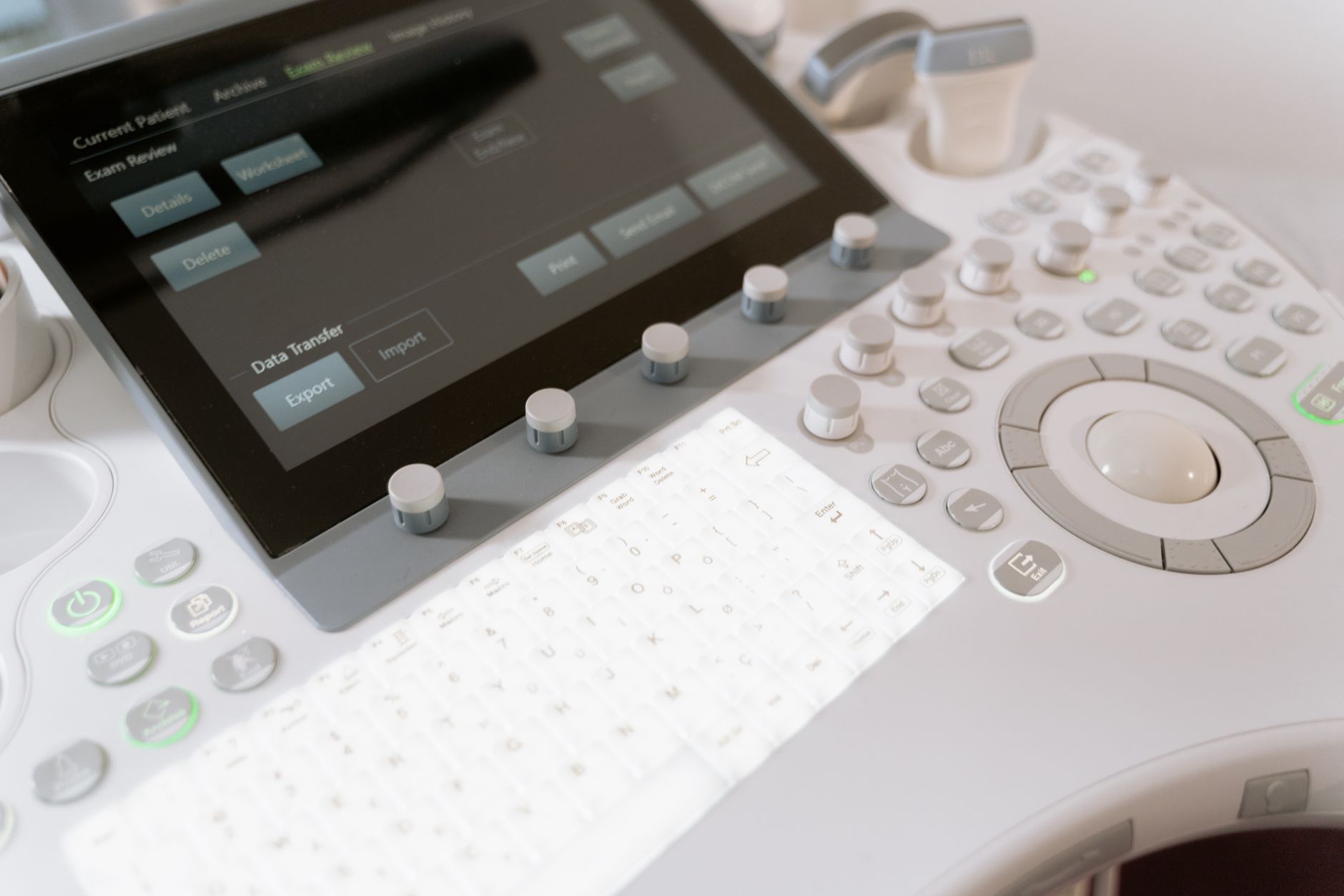 Detailed view of advanced imaging equipment used for creating digital twins in surgical planning.