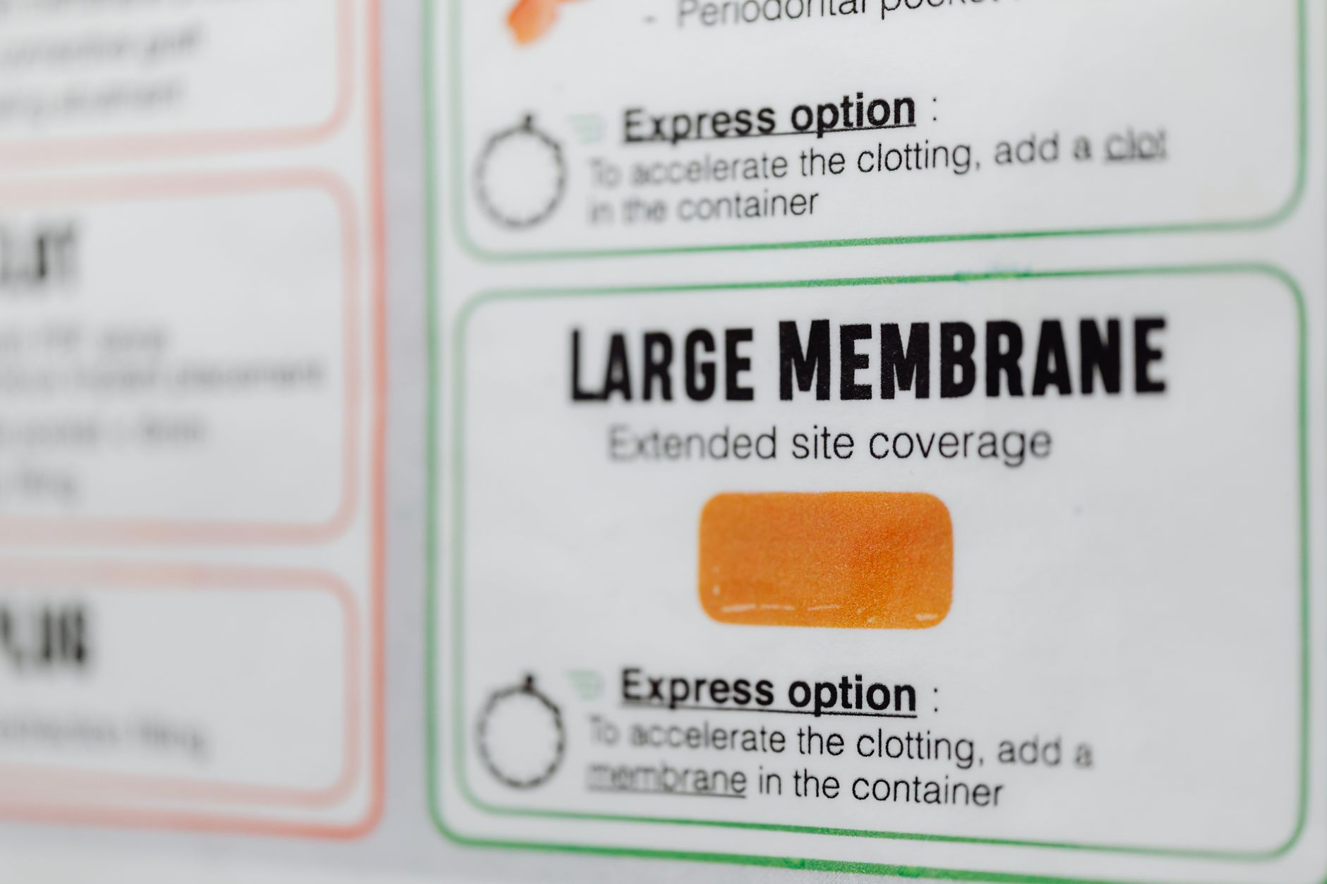 Close-up of a chart detailing bowel preparation instructions and options for patients.