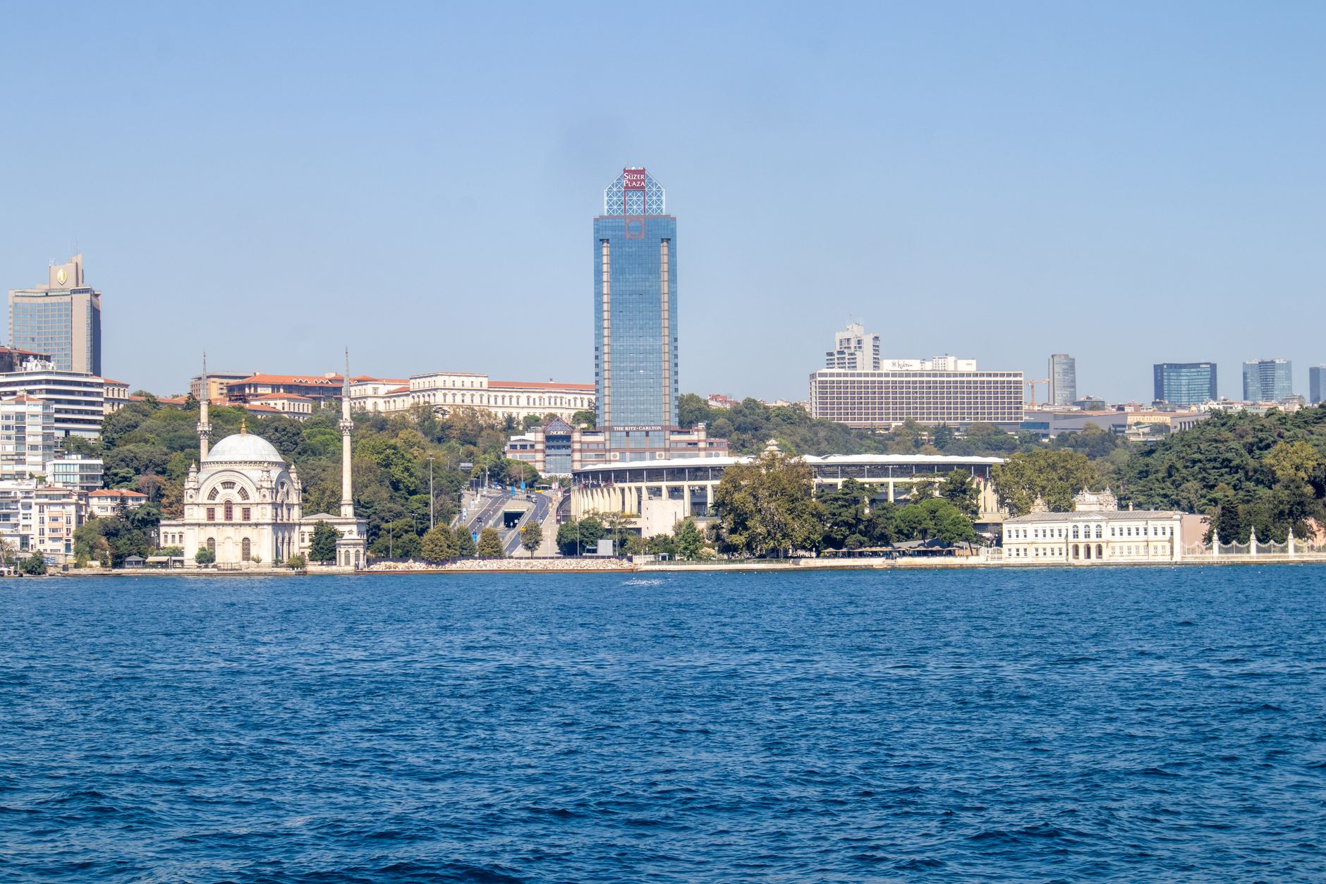 View of Istanbul's skyline featuring historic and modern architecture by the water.