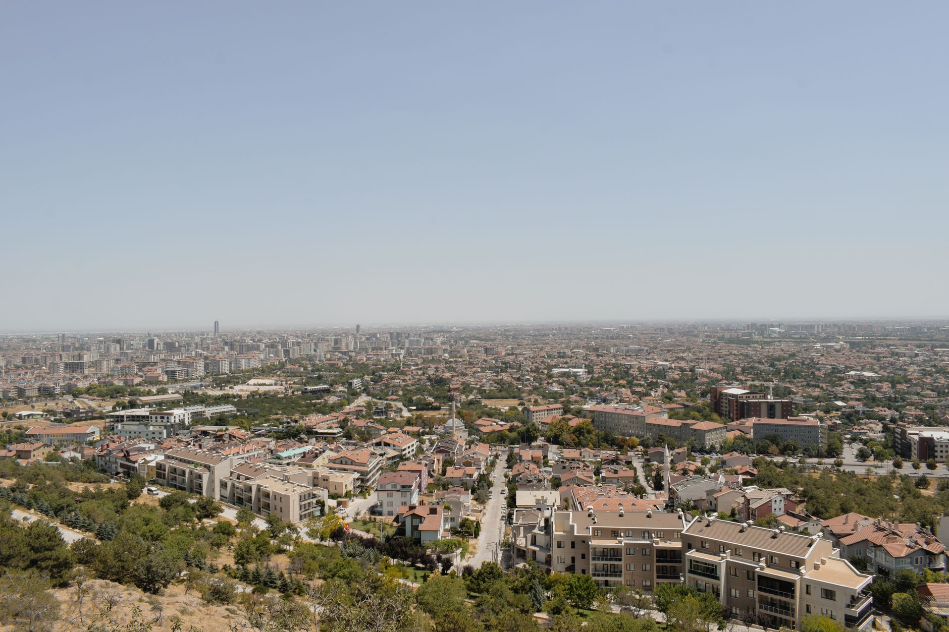 Aerial view of Konya showcasing urban development and sprawling neighborhoods.